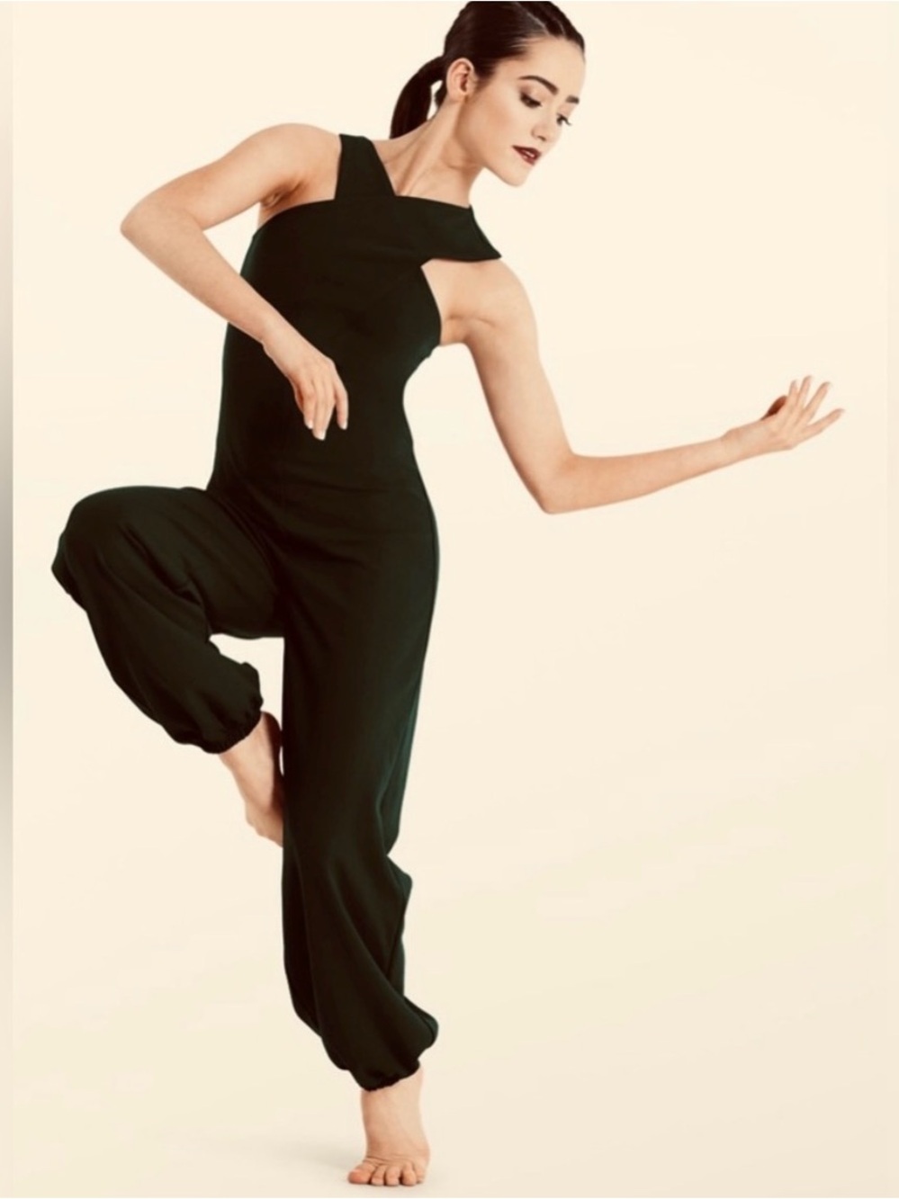 Asymmetric One-Shoulder Black Jumpsuit